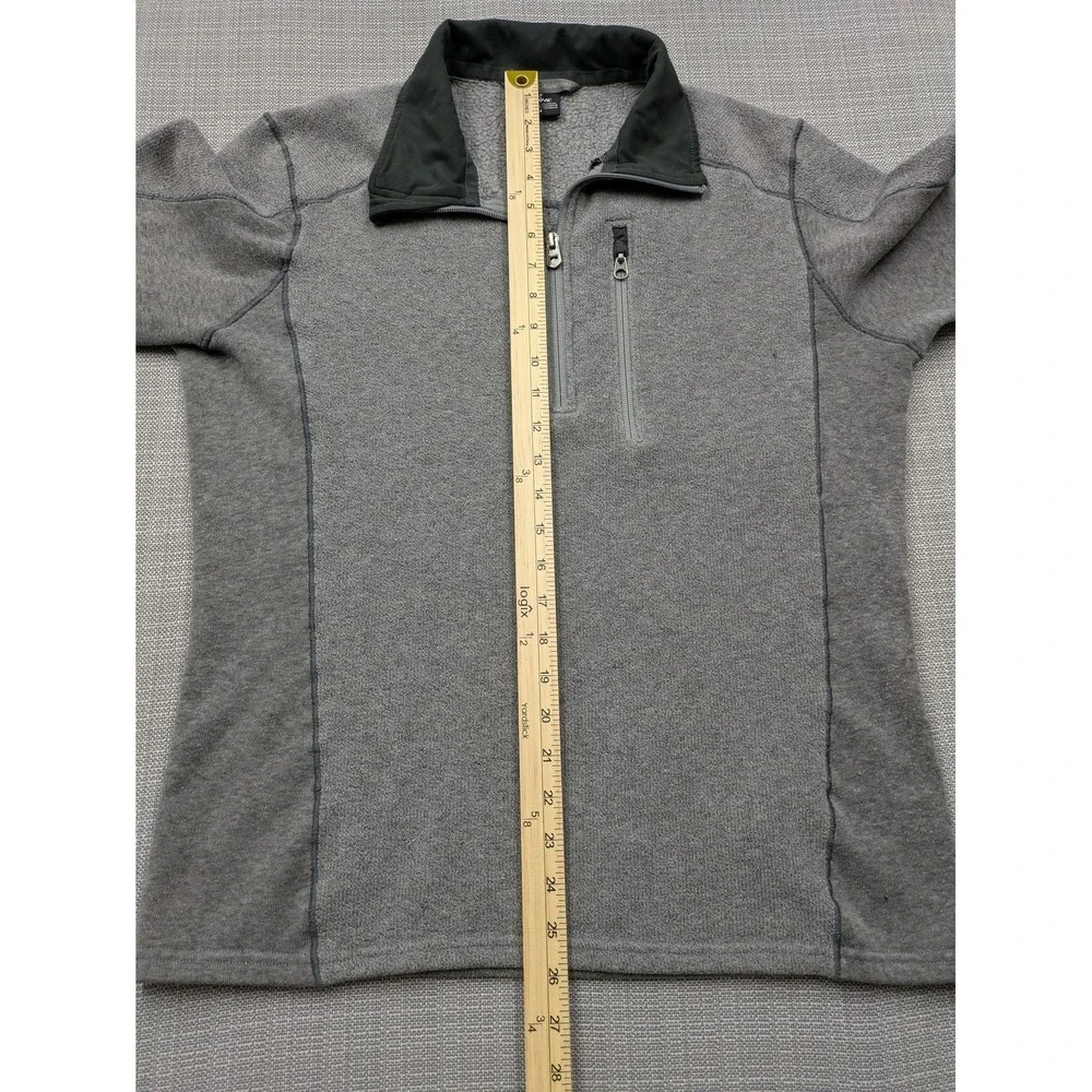 Kuhl Pullover Mens Medium Gray Fleece 1/4 Zip Hiking Thumbholes Pockets